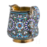A Russian silver-gilt and cloisonn&eacute;-enamel creamer, Moscow, D. Nikitin, 1896 - 1908