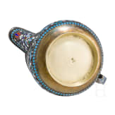 A Russian silver-gilt and cloisonn&eacute;-enamel creamer, Moscow, D. Nikitin, 1896 - 1908