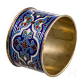A Russian silver and champlev&eacute; enamel napkin ring, Moscow, Gustav Klingert, circa 1890