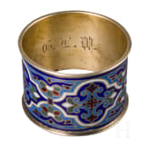A Russian silver and champlev&eacute; enamel napkin ring, Moscow, Gustav Klingert, circa 1890