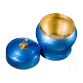 A Russian silver and guilloch&eacute; enamel box, stamped Faberg&eacute;, 20th century