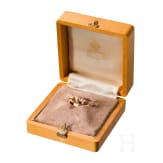 A Russian rabbit-shaped 14ct gold pendant in the manner of Faberg&eacute;, with case, 20th century