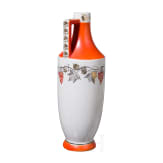 A Soviet porcelain liqueur flask, dated 1938 (painting probably later)