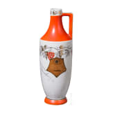 A Soviet porcelain liqueur flask, dated 1938 (painting probably later)