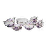 A Russian porcelain tea set, Moscow-Verbilki, Gardner porcelain factory, circa 1900