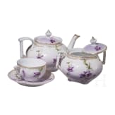 A Russian porcelain tea set, Moscow-Verbilki, Gardner porcelain factory, circa 1900
