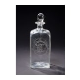 A Russian glass decanter with stopper showing monogram of Catherine II (the Great) of Russia and doublehead-eagle, late 18th century (stopper later)