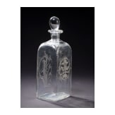 A Russian glass decanter with stopper showing monogram of Catherine II (the Great) of Russia and doublehead-eagle, late 18th century (stopper later)