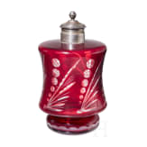 A Russian silver-mounted glass flask, St. Petersburg, company Sasikov, 1896 - 1908