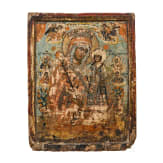 A Greek icon showing the Mother of God "the unfading rose", 18th century