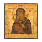 A Russian icon showing the Wladimirskaya Mother of God, circa 1800