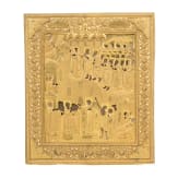 A Russian icon showing the Pokrov Mother of God with gilt oklad, 19th century