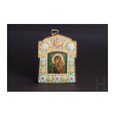 A Russian silver-gilt and cloisonn&eacute;-enamel icon showing the Kazanskaya Mother of God, Moscow, Ivan Khlebnikov, 1908 - 1917