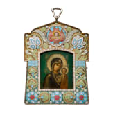 A Russian silver-gilt and cloisonn&eacute;-enamel icon showing the Kazanskaya Mother of God, Moscow, Ivan Khlebnikov, 1908 - 1917