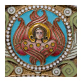 A Russian silver-gilt and cloisonn&eacute;-enamel icon showing the Kazanskaya Mother of God, Moscow, Ivan Khlebnikov, 1908 - 1917