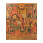An Russian icon showing the Nativity of the Mother of God, 19th century