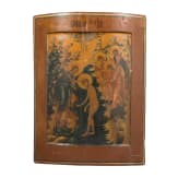 A large Russian icon showing the Baptism of Christ, early 19th century