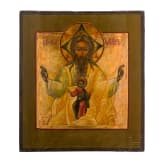 A rare Russian icon showing Lord Sabaoth (Godfather), 19th century