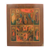 A Russian multi-partite icon with the Prophet Elijah (Elias), 19th century