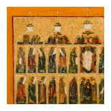 A large Russian icon featuring a complete iconostasis, 19th century