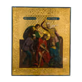 A rare Russian icon showing the Flagellation of Christ, circa 1900