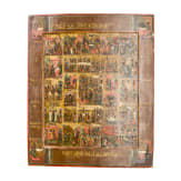 A large Russian extended feast icon with the four Evangelists, 19th century