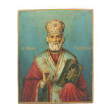 A Russian icon showing Saint Nicholas of Myra, late 19th century