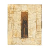 A small Russian icon showing a Monk Saint, 17th century