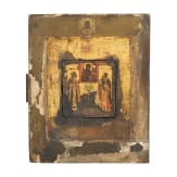 A small Russian icon showing two Saints, 19th century
