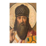 A large icon showing Saint Spyridon of Korfu, Russia, late 19th century
