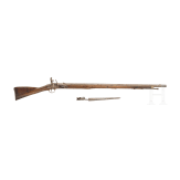 An Indian pattern infantry flintlock musket with bayonet, London, circa 1800