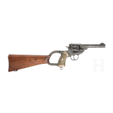 A Webley & Scott Mk VI, .455, with shoulder stock