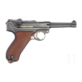 A Luger pistol by DWM, 1911, no hold-open, with holster
