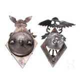Zwei Abschlussabzeichen der Fachschulen, Russland, datiert 1914 und 1917