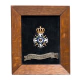 Hausorden von Hohenzollern - Ritterkreuz mit Schwertern in altem Rahmen mit Tr&auml;gername