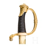 Prunkvoller Offizierss&auml;bel mit au&szlig;ergew&ouml;hnlicher Klinge, Hersteller P.D. L&uuml;neschloss, Solingen, 19. Jhdt.