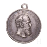 Silberne Medaille f&uuml;r Pflichteifer mit Portrait des Zaren Alexander III., Russland, um 1890