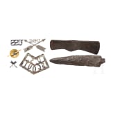 Chief Hunting Horse - Abzeichen, Tomahawk-Klinge und Speerspitze des Indian Scout von General Custer
