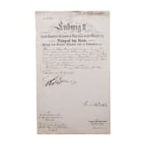 K&ouml;nig Ludwig II. von Bayern - eigenh&auml;ndig signierte Urkunde vom 8. April 1875