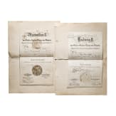 Offizierspatente mit Signatur von Ludwig II. und Max II., Verleihungsurkunde und Fotos zu Generalmajor von Ziegler