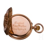 K&ouml;nig Ludwig II. von Bayern - goldene Savonette mit schwerer Uhrenkette, Geschenk an seinen Oberstallmeister Max Karl Theodor Graf von Holnstein (1835 - 1895)