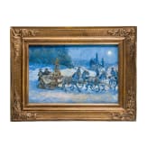 K&ouml;nig Ludwig II. - Schlittenfahrt vor Neuschwanstein, datiert 1898