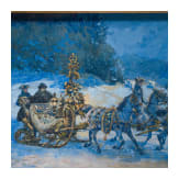 K&ouml;nig Ludwig II. - Schlittenfahrt vor Neuschwanstein, datiert 1898