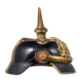 Oberleutnant Otto Zentgraf vom Train-Depot des III. AK - Helm M 1886 f&uuml;r Offiziere mit Paradebusch