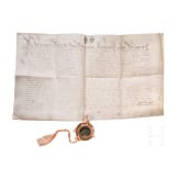 Lehnsbrief f&uuml;r den Hornburger B&uuml;rgermeister Jacob Wilhelm Weniger aus der Regierungszeit K&ouml;nig Friedrich Wilhelms I. (1713 - 1740), datiert 1. November 1713