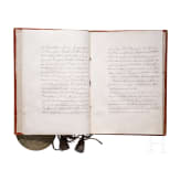 K&ouml;nig Friedrich II von Preu&szlig;en (1712 - 1786) - Adelsbrief f&uuml;r den "Obristlieutenant Lepsischen Regiments Gottfried von Seel" vom 9. Januar 1742