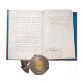 K&ouml;nig Friedrich Wilhelm III. von Preu&szlig;en (1770 - 1840) - Adelsbrief f&uuml;r den Premier-Lieutenant Ludwig Wilhelm Vollard (1793 - 1860) im 2. Leibhusarenregiment, datiert 1. M&auml;rz 1829