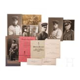Generalmajor Hans Herrmann (1875 - 1953) - Helm als Offizier der w&uuml;rttembergischen Feldartillerie, acht Fotos und zwei Petschaften aus dem Nachlass