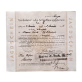 Fritz Coblenzer, Beamter in Deutsch-Ostafrika - Vorderlader- oder Schrotflintenjagdschein, datiert Tanga, 1910