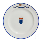 Porzellanteller aus dem Kaiserservice der Offiziersmesse der "S.M.S. Churfuerst Friedrich Wilhelm"